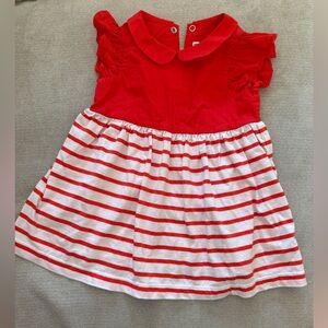 Jacadi Red and White Striped Kids Dress